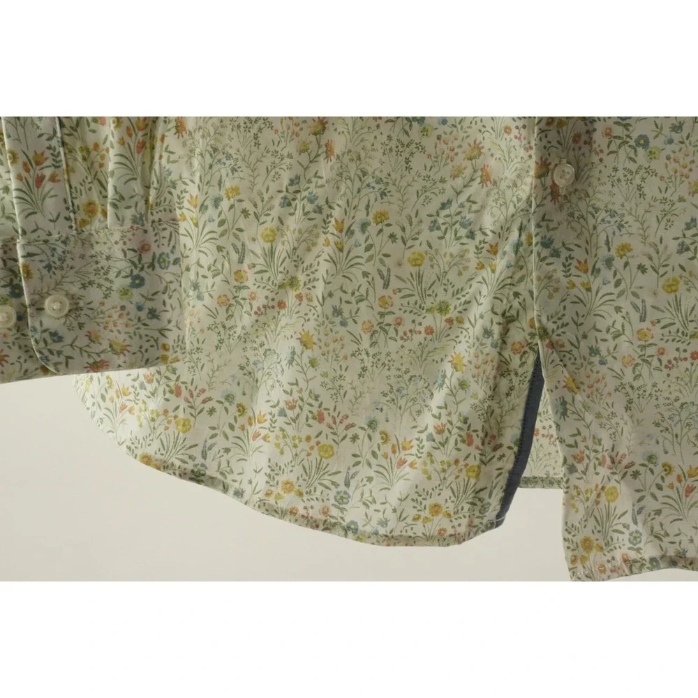 New Bar III Performance‎ Slim Stretch White Floral Button Up Shirt Men's Large